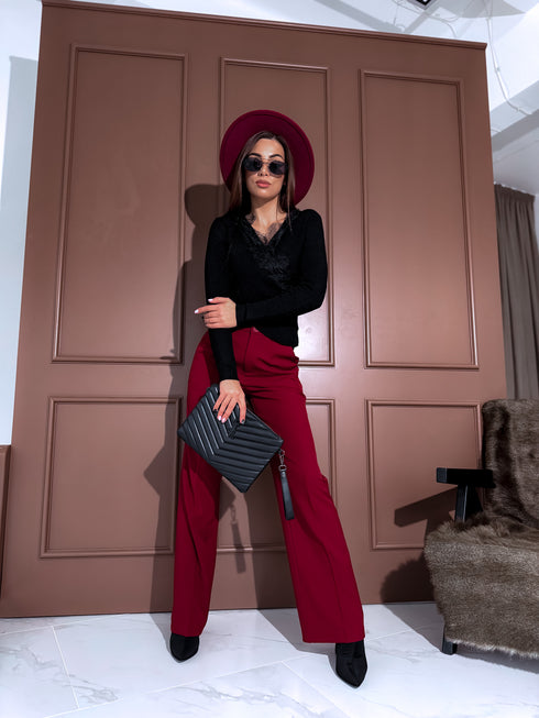 Tops ar mežģīnēm "LUX ROYAL QX586" - MELNS